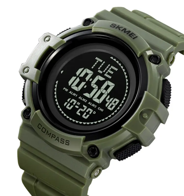 Годинник чоловічий спортивний Skmei 2233 compass з компасом (Зелений) Вінниця - фото 2