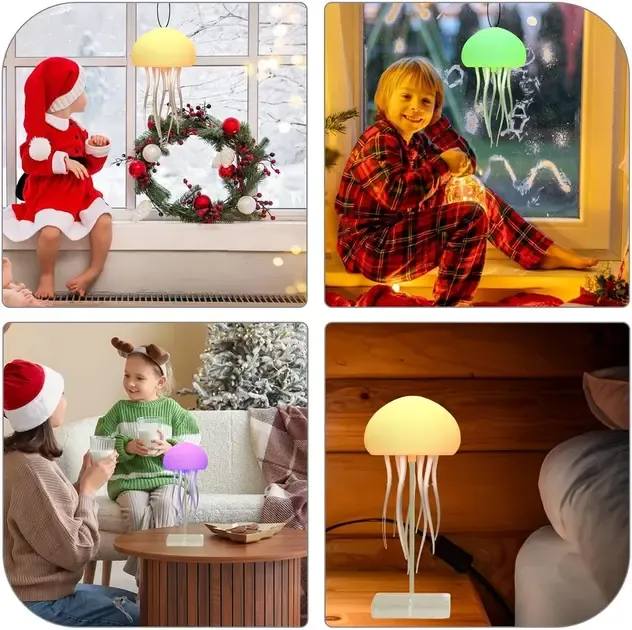 Настольная лампа ночник в виде медузы с движениями, оборотами и цветопередачей RGB Коломия - фото 5