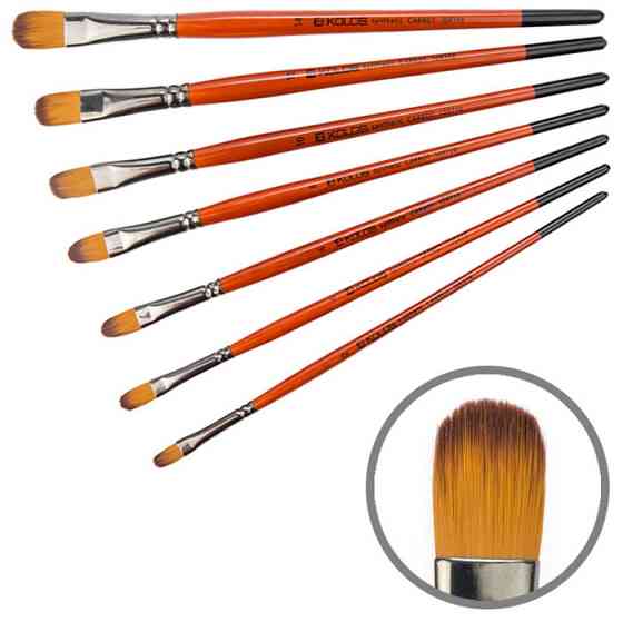 Кисть синтетика овальная Carrot 1097FR No12 короткая ручка KOLOS Киев