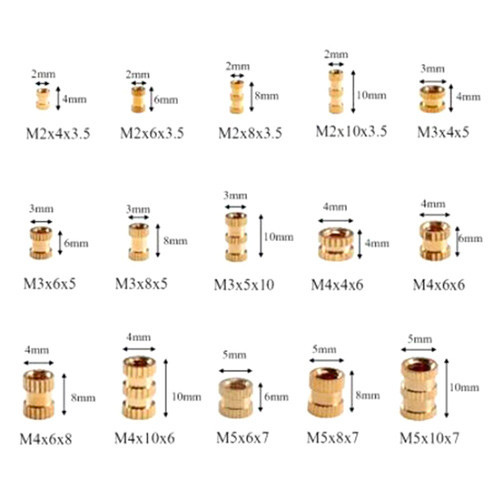 Набор закладных гаек с накаткой 420 шт, латунные гайки с внутренней резьбой комплект Киев - изображение 1