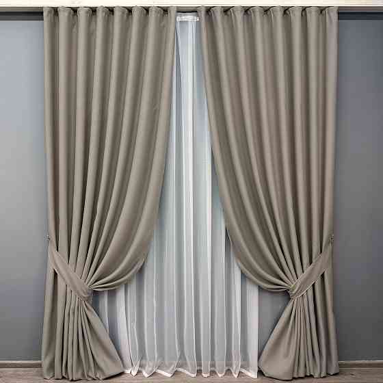 Комплект готовых штор VR-Textil Bagema Rvs № 1896ш Серо-бежевый 200х270 см 2 шт (32-268) Киев