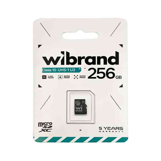 Карта пам'яті microSDXC (UHS-1 U3) Wibrand 256Gb class 10 Київ