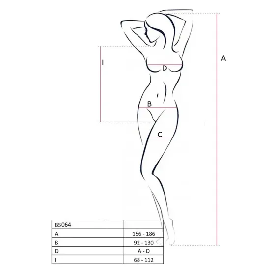 Бодістокінг Passion BS064 One Size, White, боді, закрите плече, відкритий доступ Львов