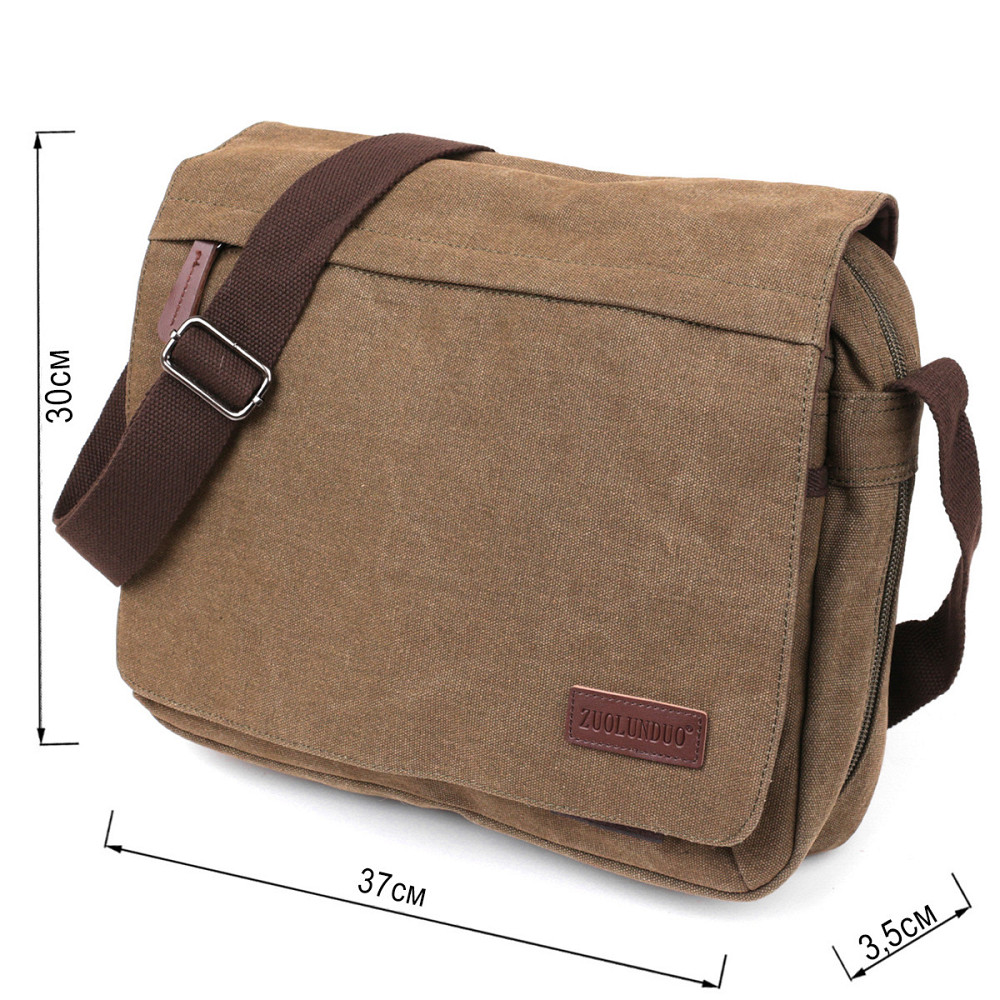 Текстильная сумка для ноутбука через плечо Vintage 20187 Оливковая Киев - изображение 4