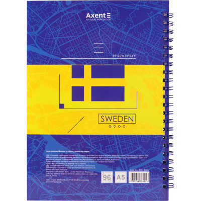 Блокнот Axent на спіралі тверда обкл., А5, 96арк. Stockholm (8032-08-A) Вінниця - фото 2
