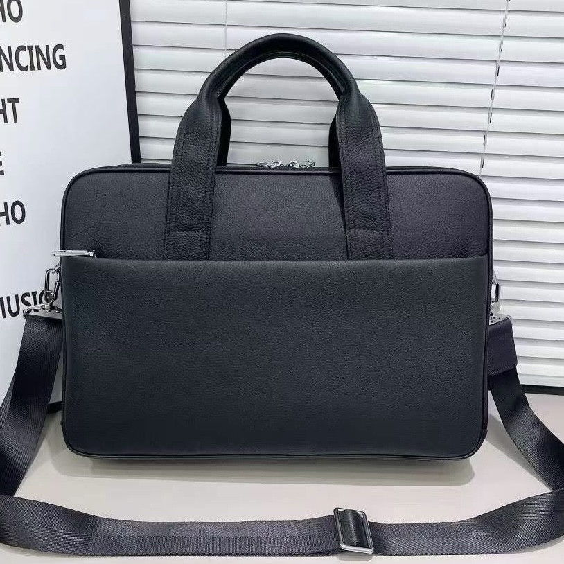 Кожаная мужская деловая сумка для ноутбука 40x27x10, офисный портфель Tiding Bag 56901, черный Винница - изображение 1