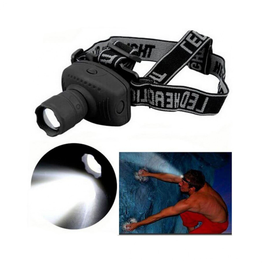 Тактичний налобний ліхтар із зумом BIGEM BM-005 дальністю 100м на батарейках, три режими роботи Кам'янець-Подільський - фото 8