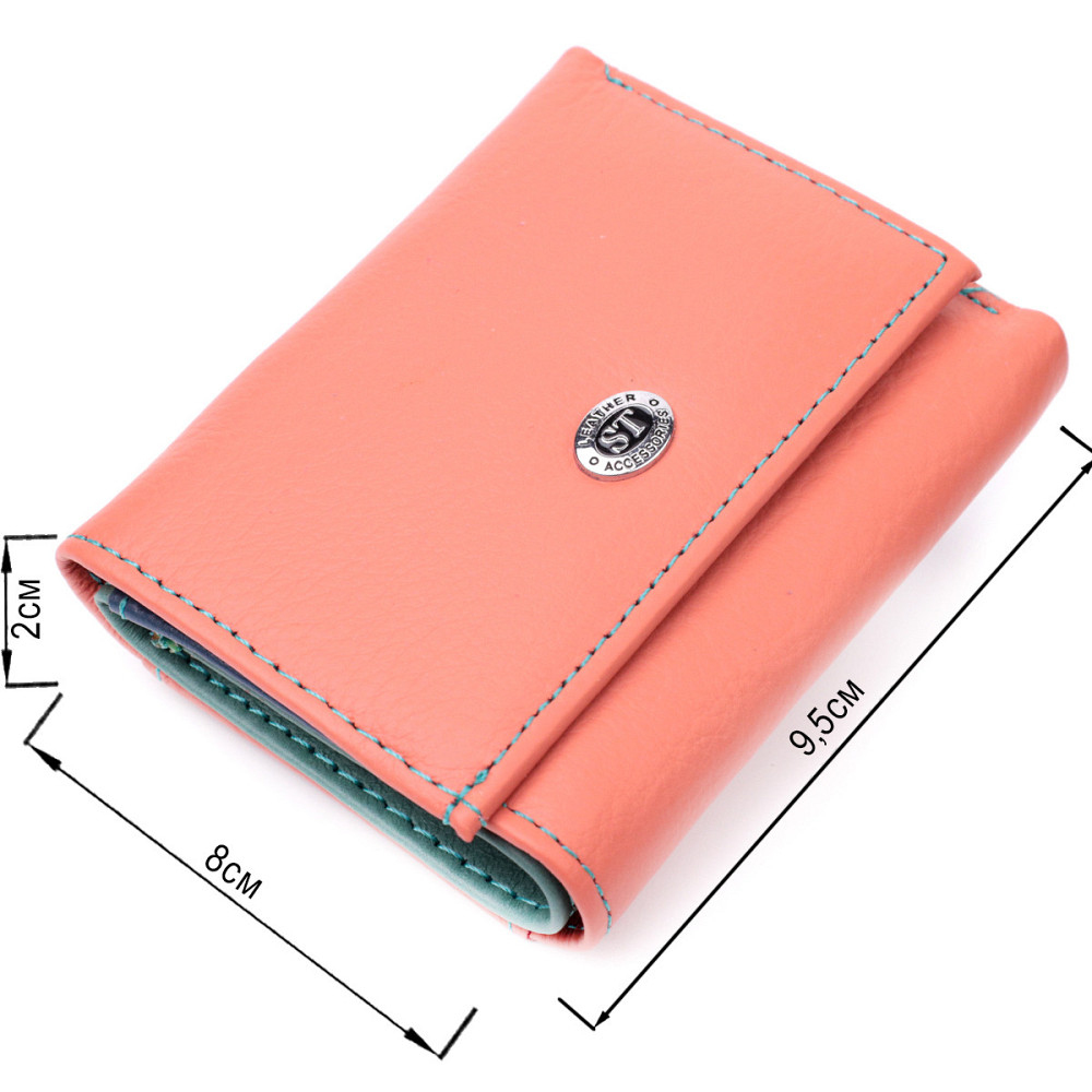 Небольшой кошелек для модниц из натуральной кожи Оранжевый (ST Leather) Киев - изображение 7