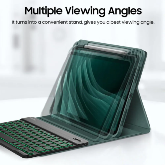 Чохол-клавіатура Fintie для iPad Air 11" M4/M3/M2 та Air 4/5, Bluetooth, 7 кольорів підсвічування, магнітна клавіатура Київ