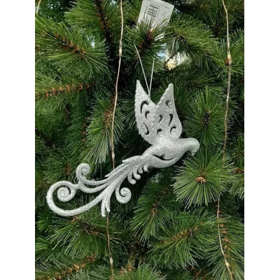 Елочная игрушка House Of Seasons Птичка серебряная 9 х 2 х 16 см (8718861799439) Винница - изображение 2