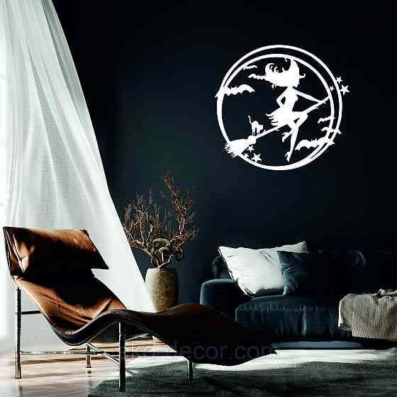 Декоративное настенное 3D Панно «Ведьма», Декор на стену с объемом 90*83 см, Белый Киев