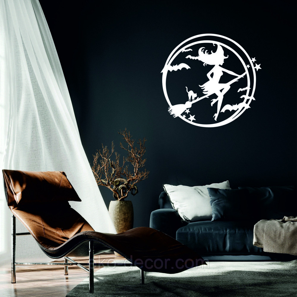 Декоративное настенное 3D Панно «Ведьма», Декор на стену с объемом 90*83 см, Белый Киев - изображение 1