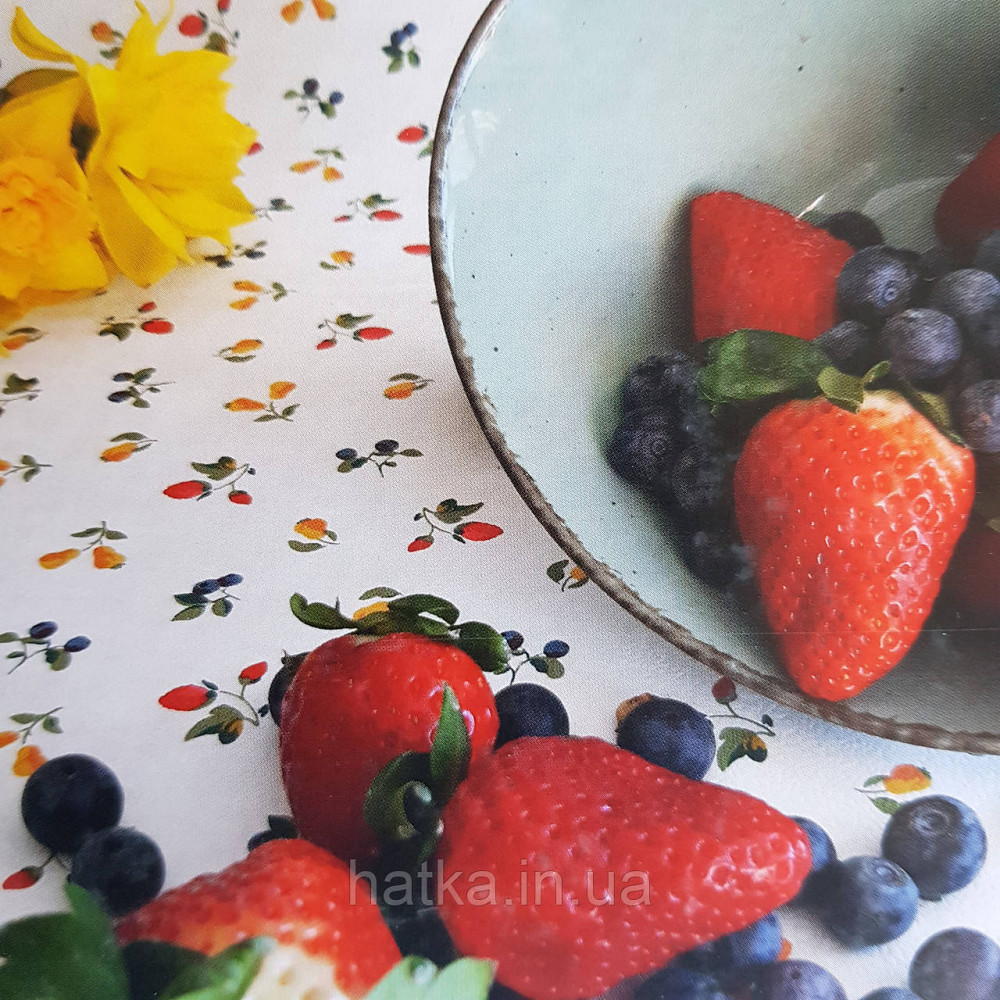 Шпалери вінілові на флізелін 0.53х10.05 Rasch Textil Petite Fleur 5 для кухні фрукти полуниця груші на білому Київ - фото 1
