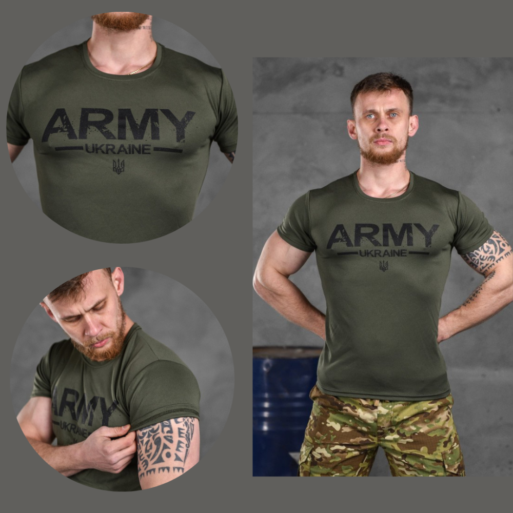 Футболка Військова Тактична Потоотводящая Олива з принтом Odin Army Ukraine Одеса - фото 1