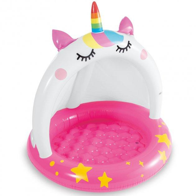 Басейн дитячий Intex Єдиноріг 102х102 см 45 л з навісом Рожевий/Білий (58438) Чернигов - изображение 3