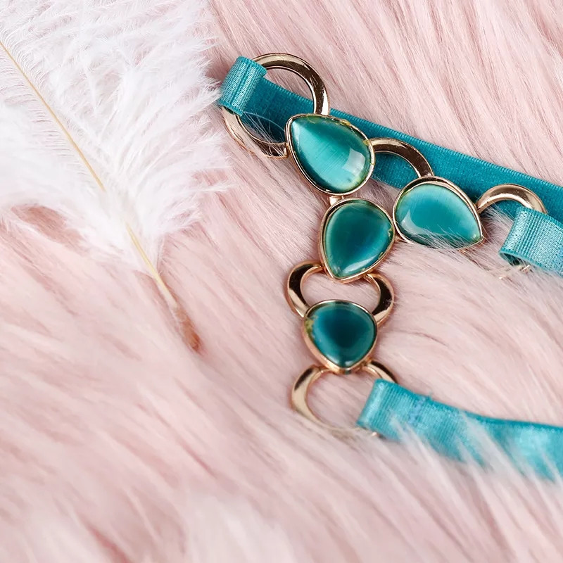 Стрінги еротичні бірюзові - розмір універсальний (на резинці) Київ - фото 4