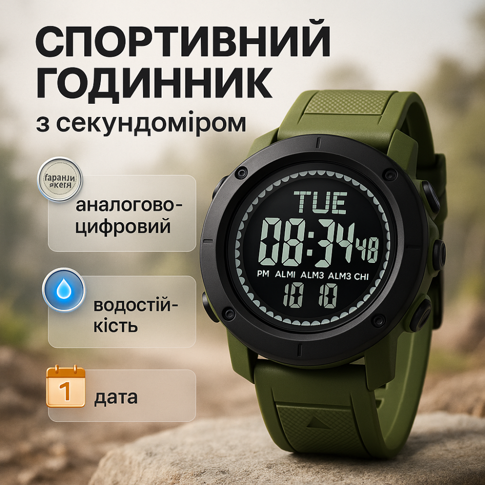 Стильний тактичний годинник для чоловіка SKMEI, Армійський годинник топ армійський скмей EF-39 Львів - фото 14