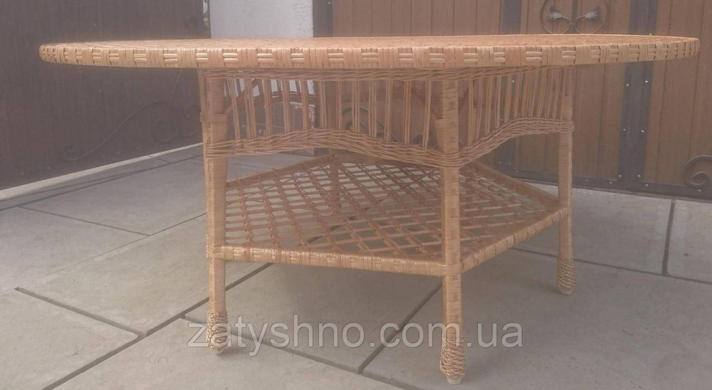 Великий плетений круглий стіл із лози Київ - фото 9