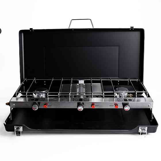 Газова плита портативна туристична з п'єзопідпалом HP-DS3-7 чорна газова плита настільна Коломыя