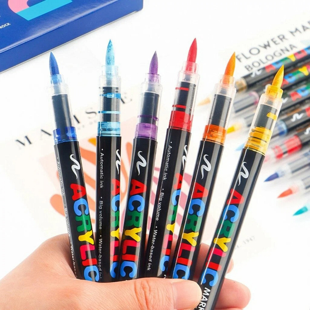 Маркери акрилові, набір 36 шт для малювання та творчості, преміум-якість, маркери для тканини, дерева та кераміки Кам'янець-Подільський - фото 4