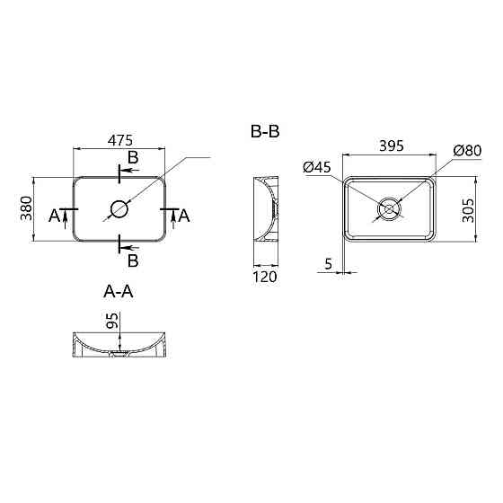 Раковина-чаша Qtap Aquarius 470x380x120 White QT21116302W Київ