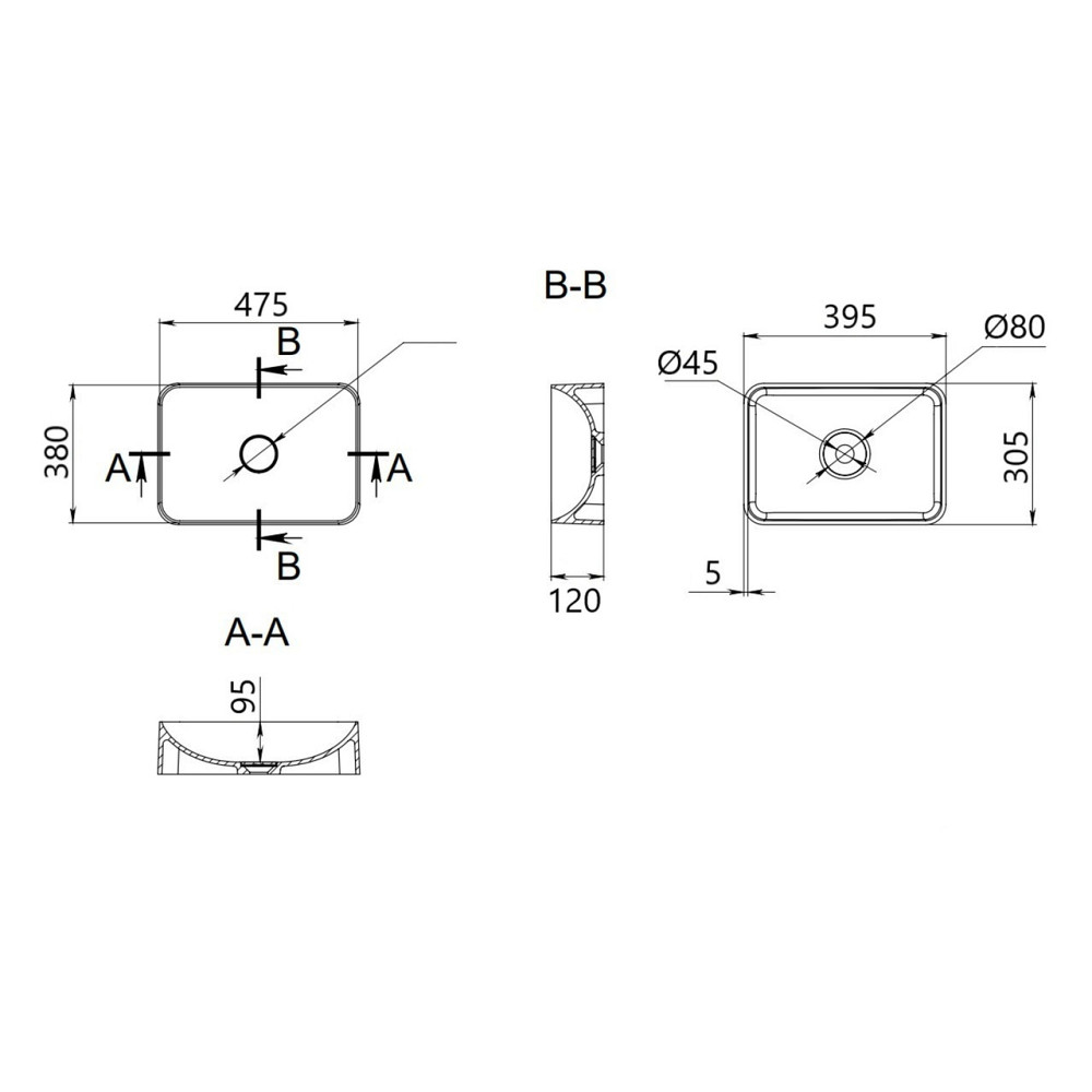 Раковина-чаша Qtap Aquarius 470x380x120 White QT21116302W Київ - фото 2