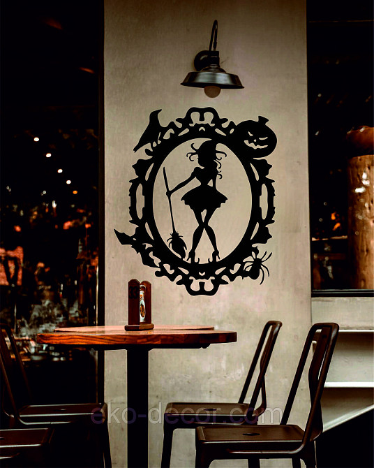 Декоративное настенное Панно «Ведьма с веником», Декор на стену 90*77 см, Черный Киев - изображение 6