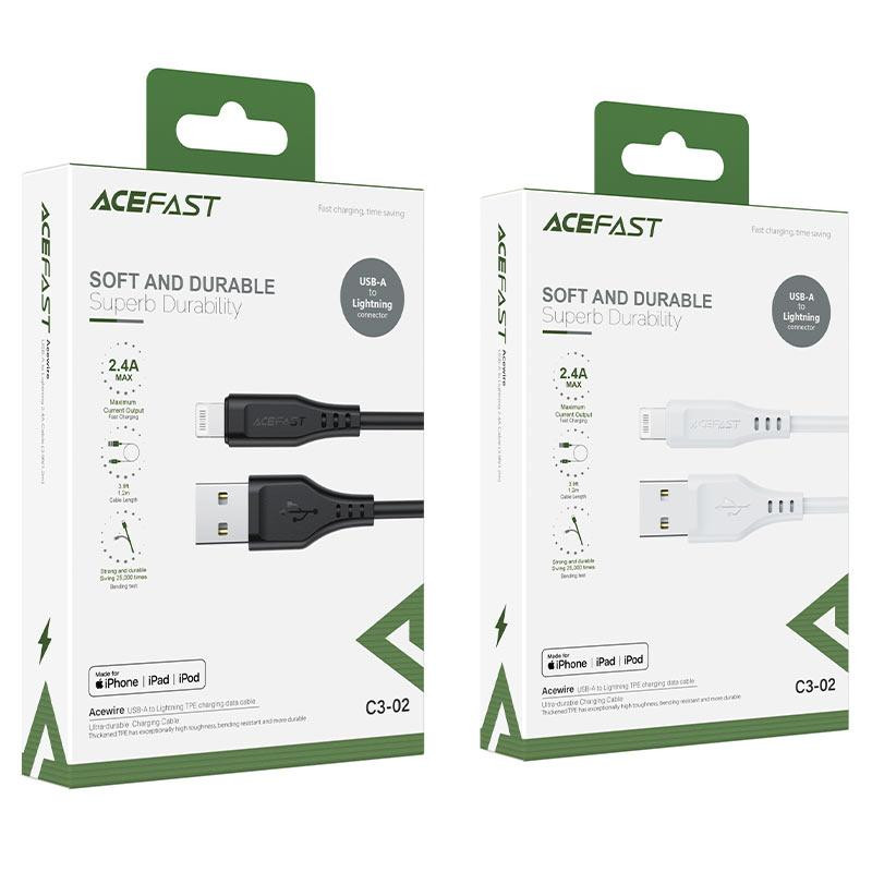 Кабель ACEFAST USB to iP 2.4A, 1.2м, черный Киев - изображение 2