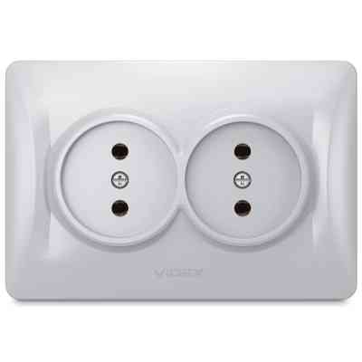 Розетка Videx BINERA 2ая серебр (VF-BNSK2-SS) Винница