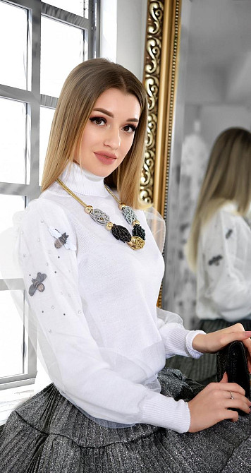 Ошатний светр із високою стійкою (42-46) Київ - фото 2