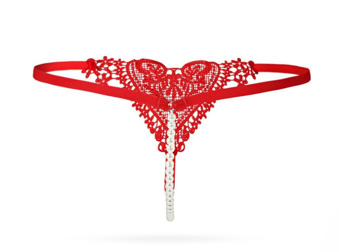 Труси з перлами та сердечком one size червоний Київ - фото 2