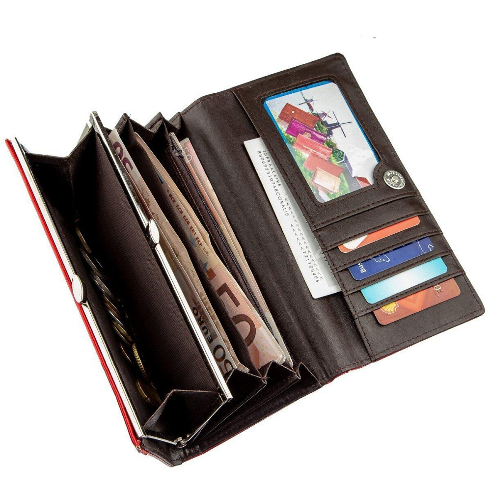 Кошелек женский из гладкой экокожи KIVI 19075 Красный Киев - изображение 3