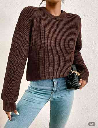 Женский теплый оверсайз свитер Акрил+шерсть Шоколад Одесса