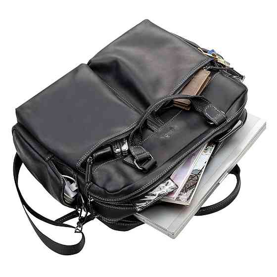 Сумка мужская SHVIGEL 11117 кожаная Черная Киев