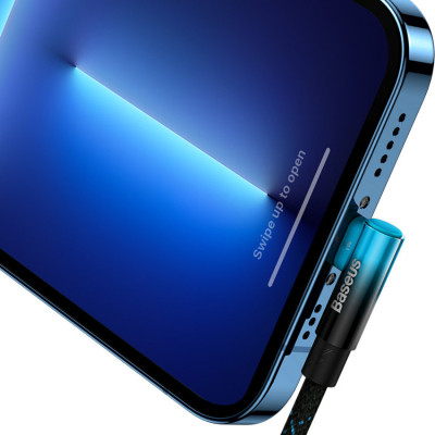 Дата кабель USB-C to Lightning 1.0m 20W 90° corner black/blue Baseus (CAVP000221) Винница - изображение 6