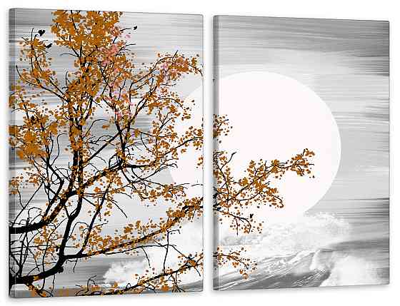 Модульная картина в гостиную / спальню  Дерево в місяці TLV-2_050 70x102 см Київ