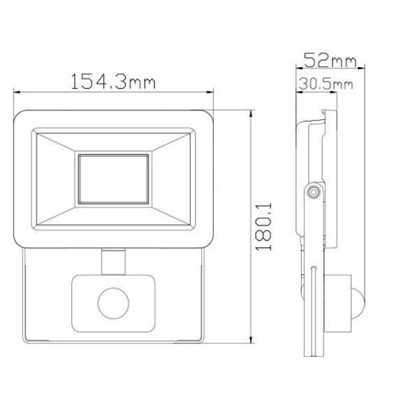 Прожектор світодіодний LED 10W 6400K IP65 з датчиком руху Харків - фото 2