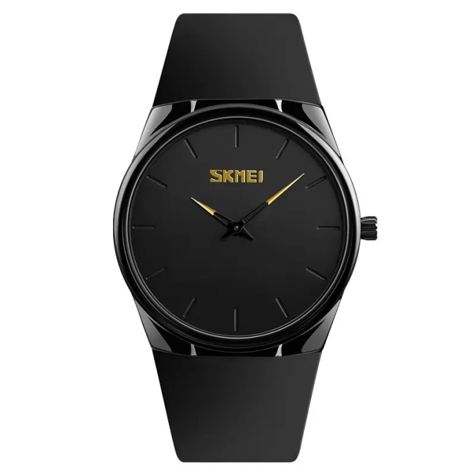 Наручний класичний годинник Skmei 1601S Чорний з чорним Вінниця - фото 3