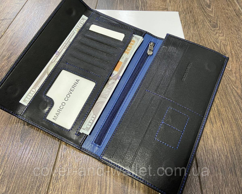 Фирменный кожаный мужской кошелек купюрник на магнитах Marco Coverna MC-1009 Киев - изображение 3