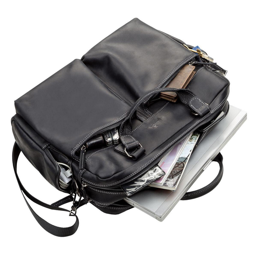 Сумка чоловіча SHVIGEL 11117 шкіряна Чорна Київ - фото 3