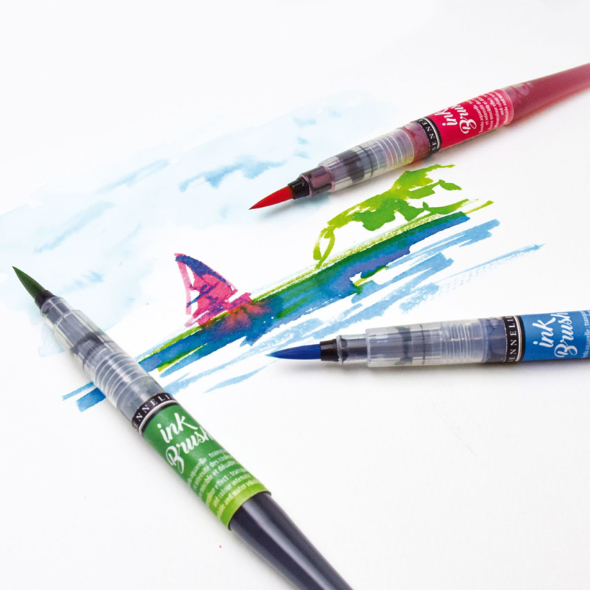 Ручка-пензель з чорнилом Sennelier Ink Brush, Переливчастий золотий (Iridescent Gold) Київ - фото 2