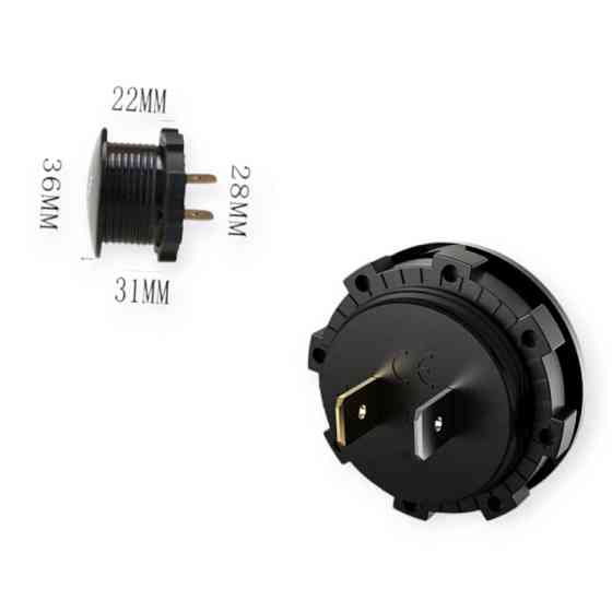 Вольтметр с дисплеем врезной 12/24В (круглый выпуклый 28мм) красная подсветка с сенсорной кнопкой Мукачево