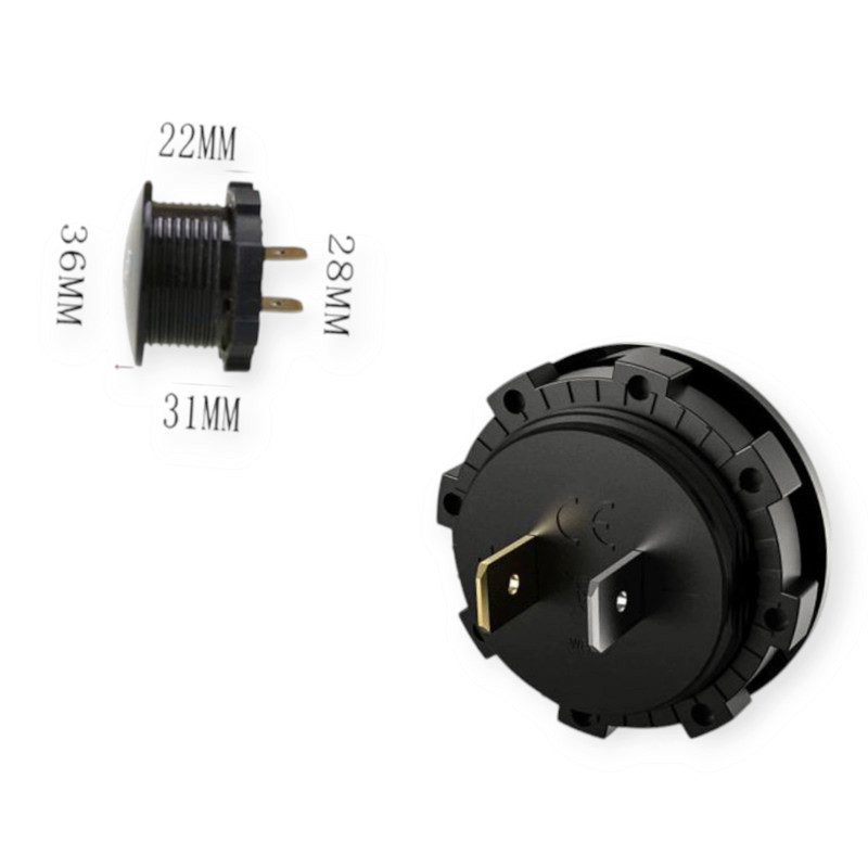 Вольтметр з дисплеєм врізний 12/24В (круглий опуклий 28мм) червоне підсвічування з сенсорною кнопкою Мукачево - фото 1