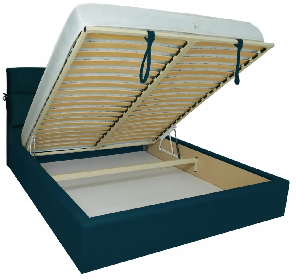 Ліжко Edinburgh Comfort 140 х 190 см Missoni 017 З підйомним механізмом та нішою для білизни Синій Київ - фото 4