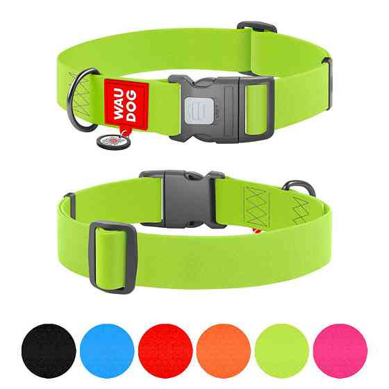 Ошейник для собак водостойкий WAUDOG Waterproof з QR паспортом, пластиковий фастекс, XXL, Ш 40 мм, Дов 46-70 см, салатовий Київ