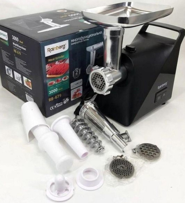 ПОТУЖНА! Німецька м'ясорубка 3000Вт, подрібнювач, соковижималка, бленд. Київ - фото 3