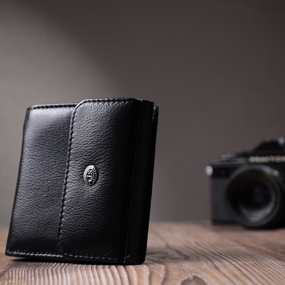 Оригінальне жіноче портмоне з натуральної шкіри ST Leather 22724 Чорний Київ - фото 8