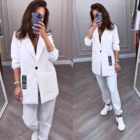 Жіночий повсякденний костюм "Altera" оптом | Батал | Розпродаж моделі Білий, 50-52 Київ