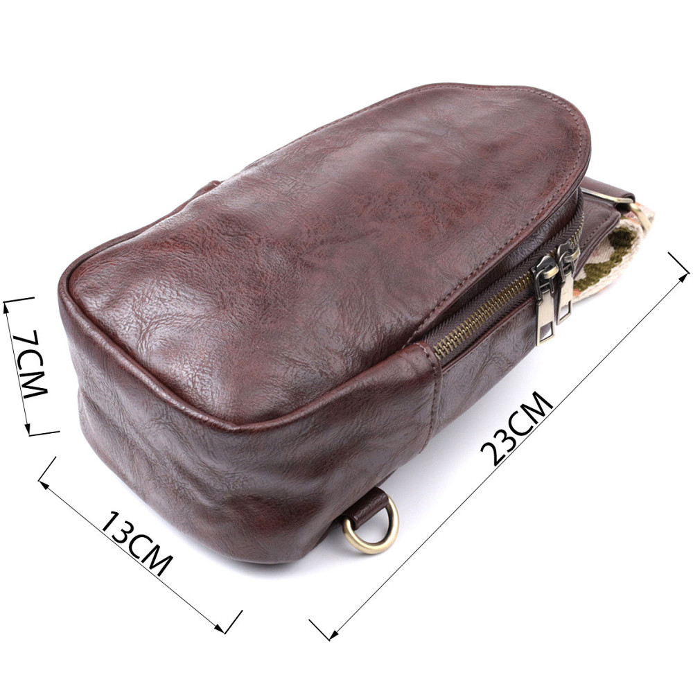 Зручна сумка через плече в модному кольорі з екошкіри Vintage 22794 Коричневий Київ - фото 3