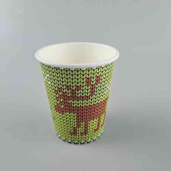 Бумажные стаканы цветные 175мл НГ "ОЛЕНЬ НА ЗЕЛЕНОМ"  Маэстро (50 шт) Харьков